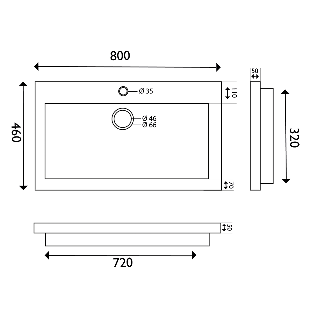 Wiesbaden Raw Wastafel 80cm Hardsteen Gezoet